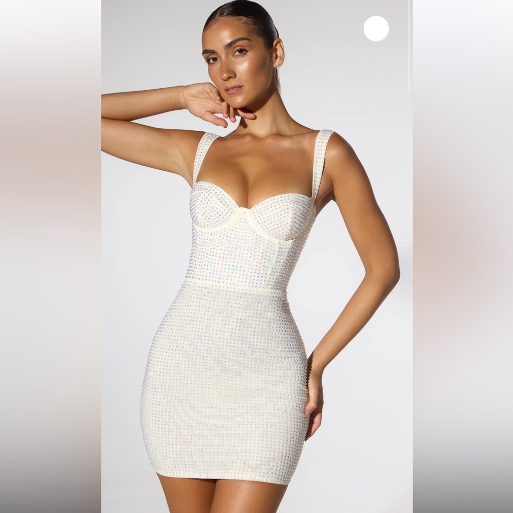 Oh Polly Embellished Corset Mini Dress, size 4